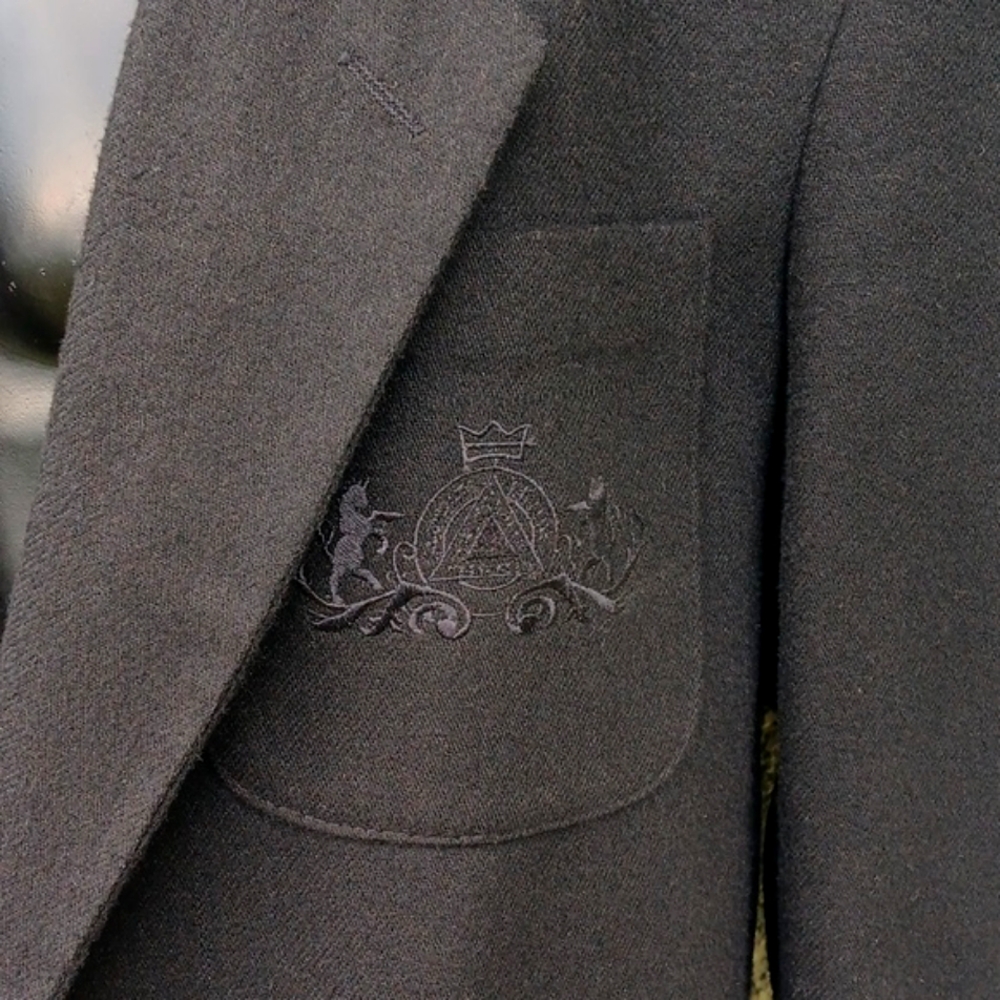 TFW (USA) MEN'S VINTAGE BLACK (1) BUTTON EMBROIDERED LUXURY BLAZER